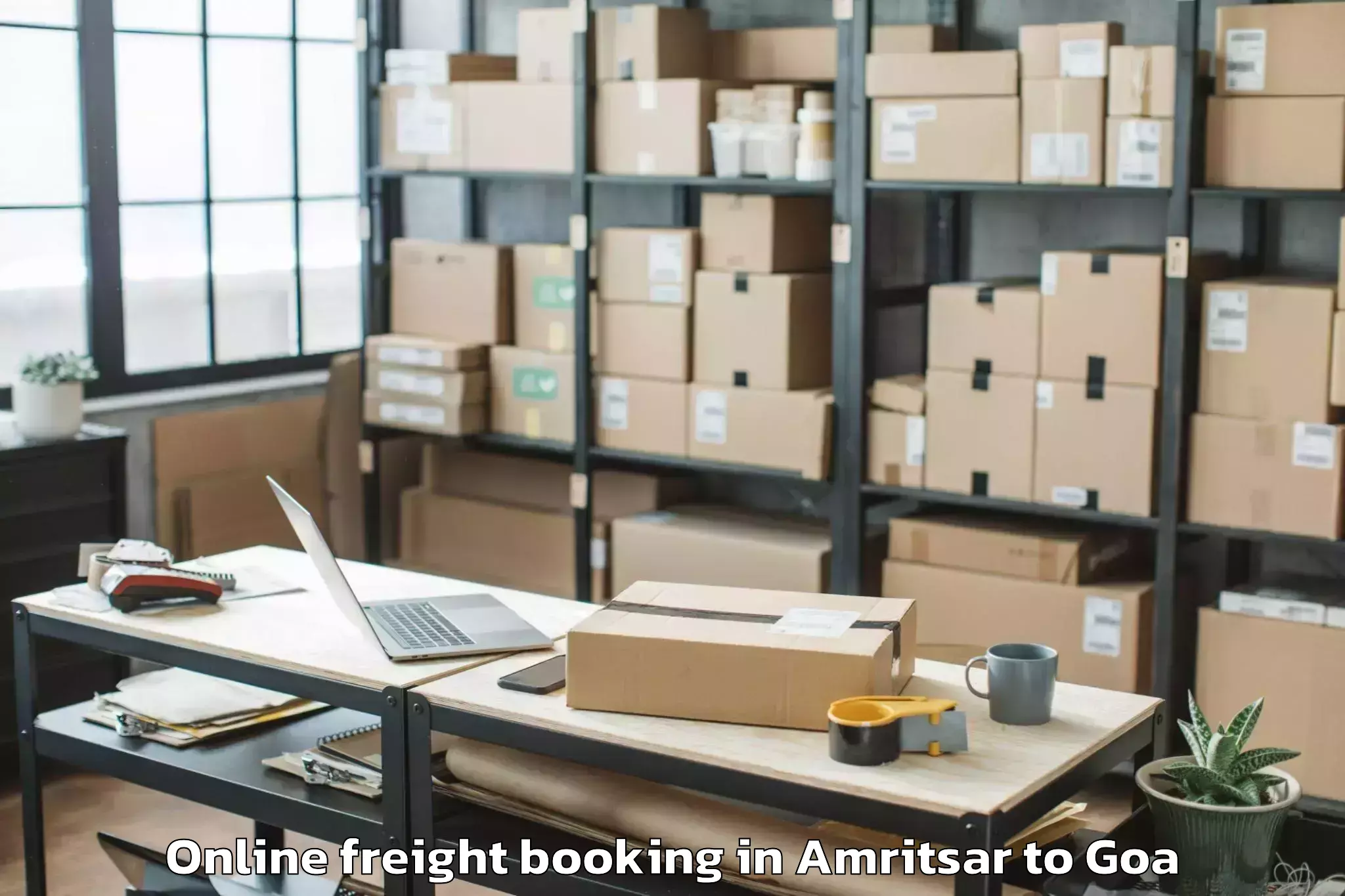 Top Amritsar to Morjim Online Freight Booking Available